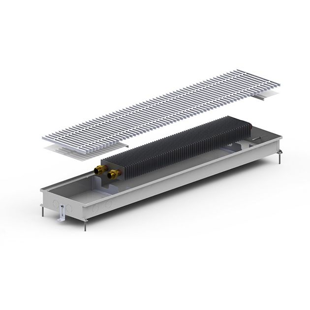 Как установить встроенные в пол радиаторы отопления в частном доме Теплоотдача внутрипольных конвекторов